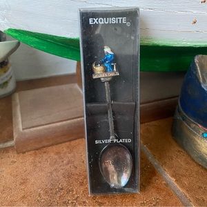 Vintage Exquisite Silver Plated Collectible Spoon Mary And Child